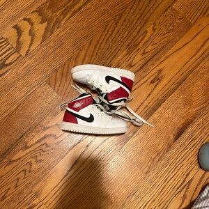 Nike Red and White High-Top Sneakers